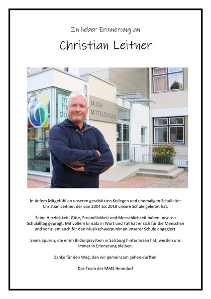 in lieber erinnerung an christian leitner